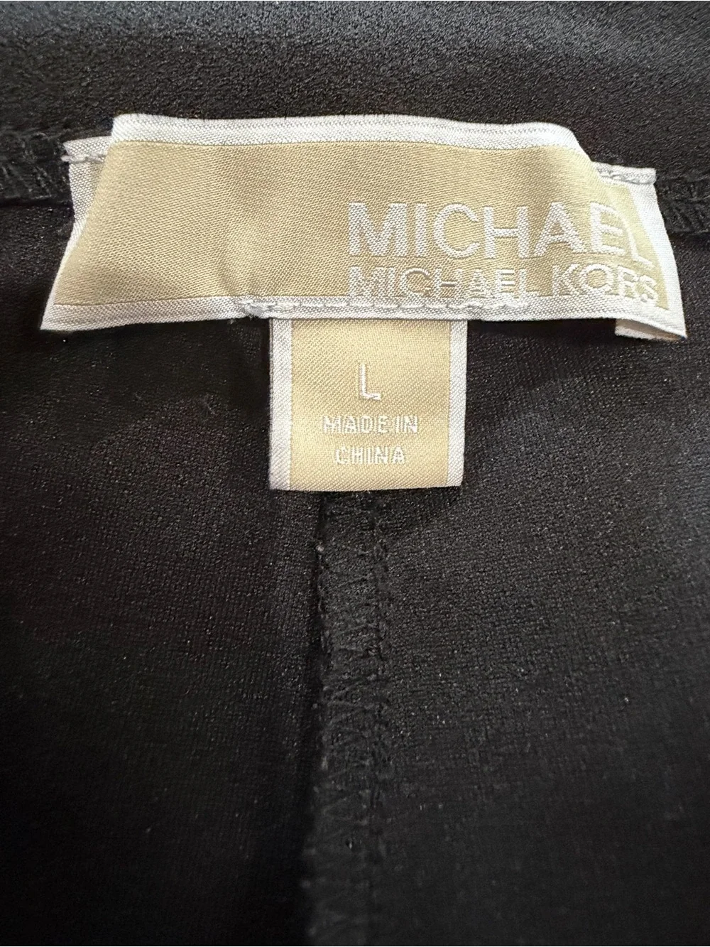 Michael Michael Kors Dress Pants Women  Size L Black Gold Ring Accent Tapered